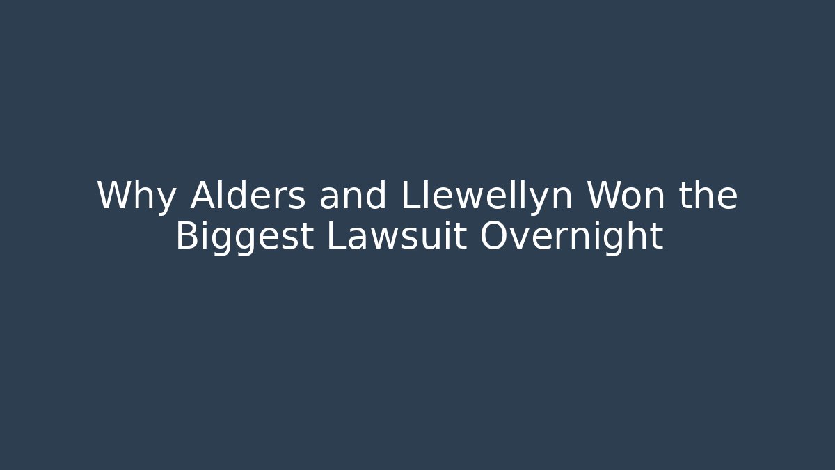 Why Alders and Llewellyn Won the Biggest Lawsuit Overnight