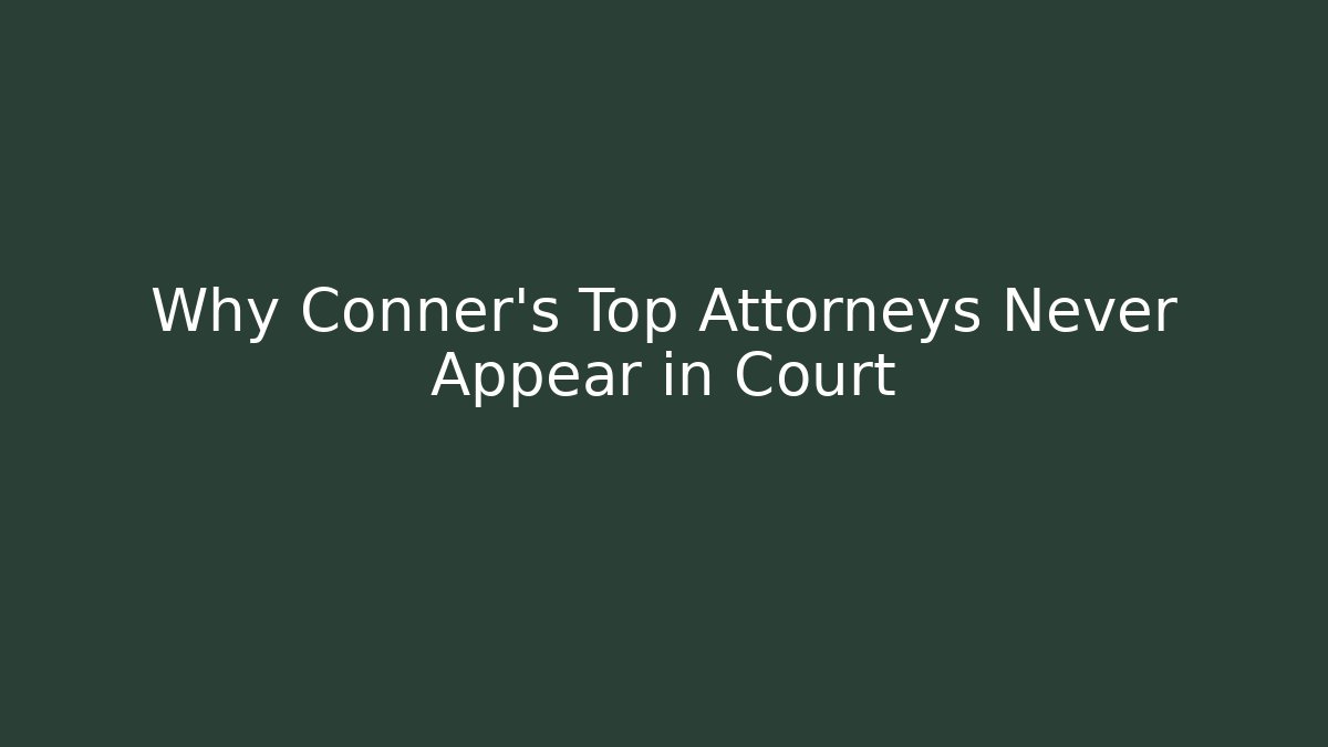 Why Conner's Top Attorneys Never Appear in Court - V Auction