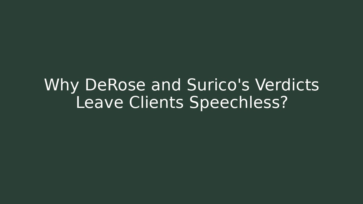 Why DeRose and Surico's Verdicts Leave Clients Speechless?