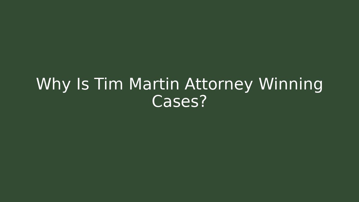 Why Is Tim Martin Attorney Winning Cases? - V Auction