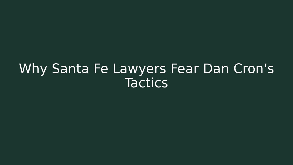 Why Santa Fe Lawyers Fear Dan Cron’s Tactics