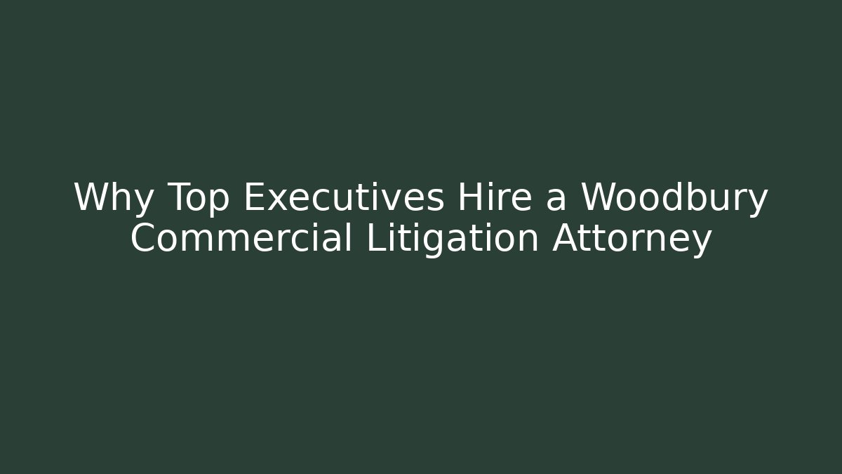 Why Top Executives Hire a Woodbury Commercial Litigation Attorney