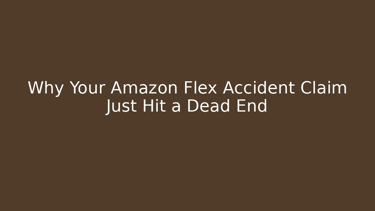 Why Your Amazon Flex Accident Claim Just Hit a Dead End - V Auction