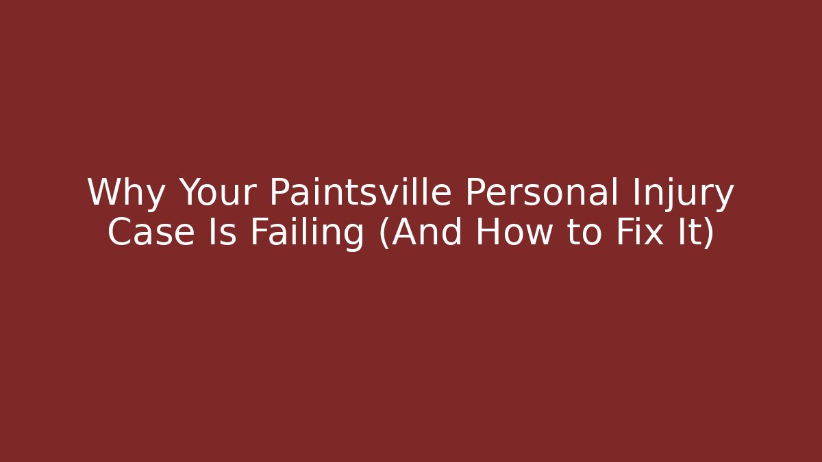 Why Your Paintsville Personal Injury Case Is Failing (And How to Fix It)