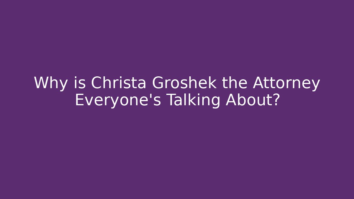 Why is Christa Groshek the Attorney Everyone’s Talking About? - V Auction