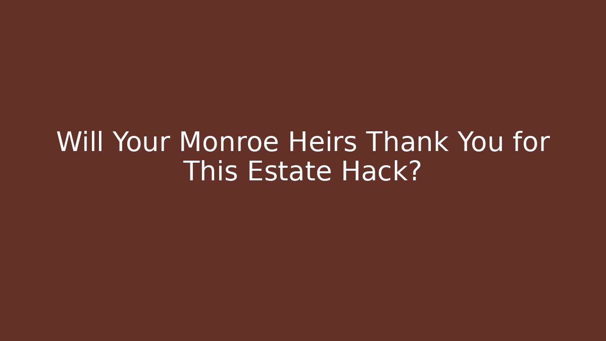 Will Your Monroe Heirs Thank You for This Estate Hack?