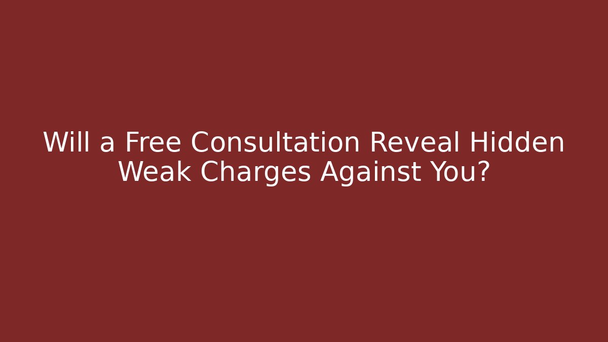 Will a Free Consultation Reveal Hidden Weak Charges Against You? - V Auction