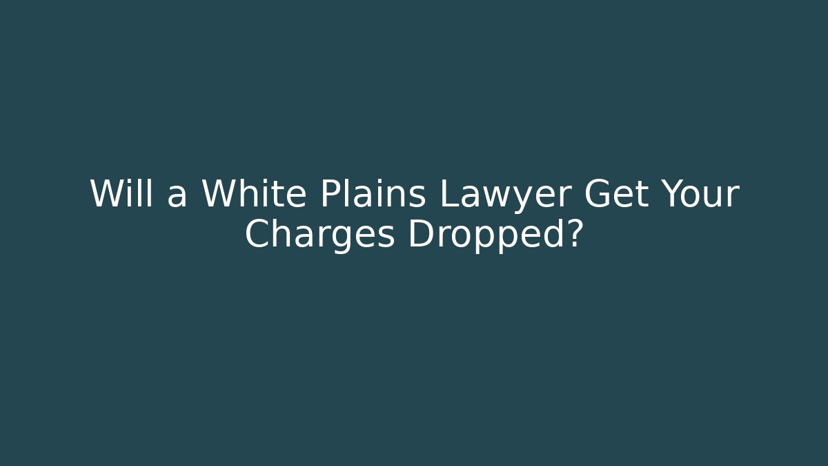 Will a White Plains Lawyer Get Your Charges Dropped?
