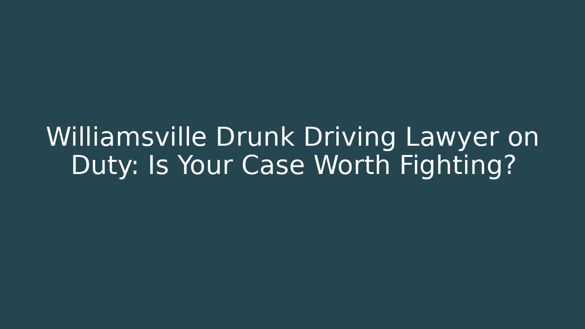 Williamsville Drunk Driving Lawyer on Duty: Is Your Case Worth Fighting?