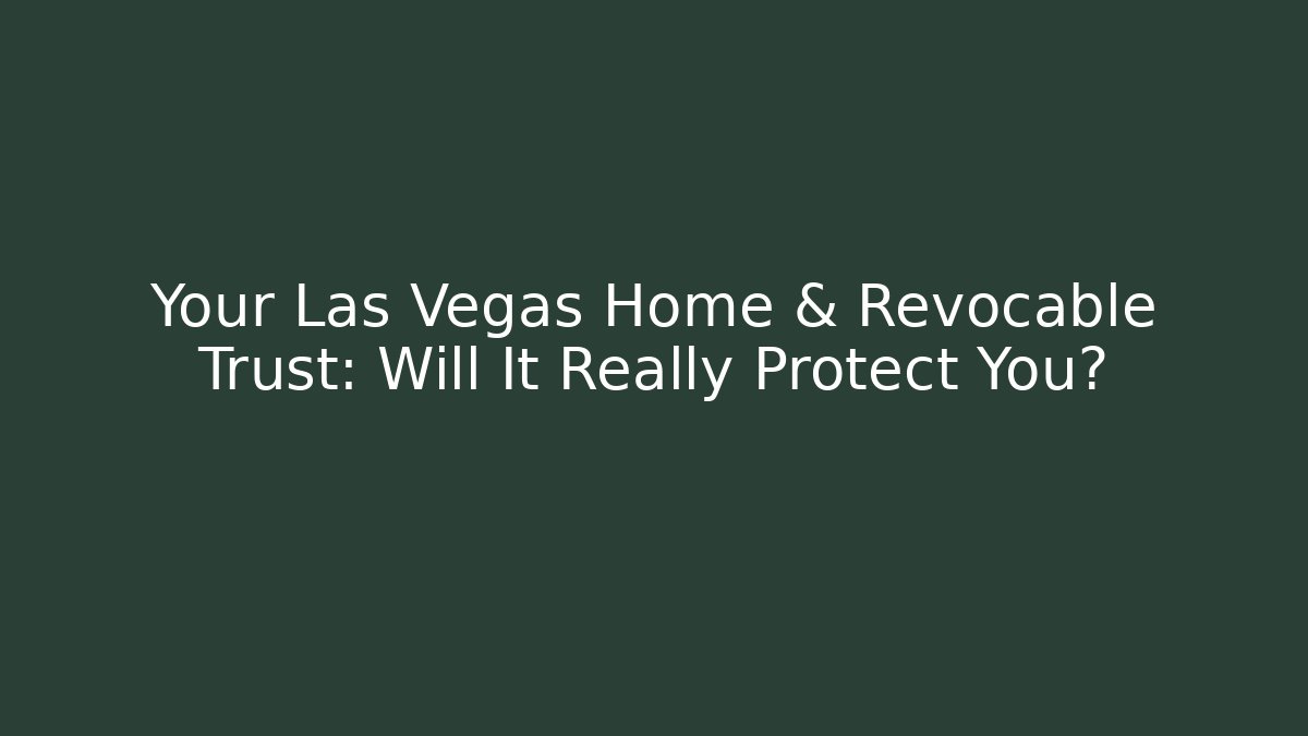 Your Las Vegas Home & Revocable Trust: Will It Really Protect You?